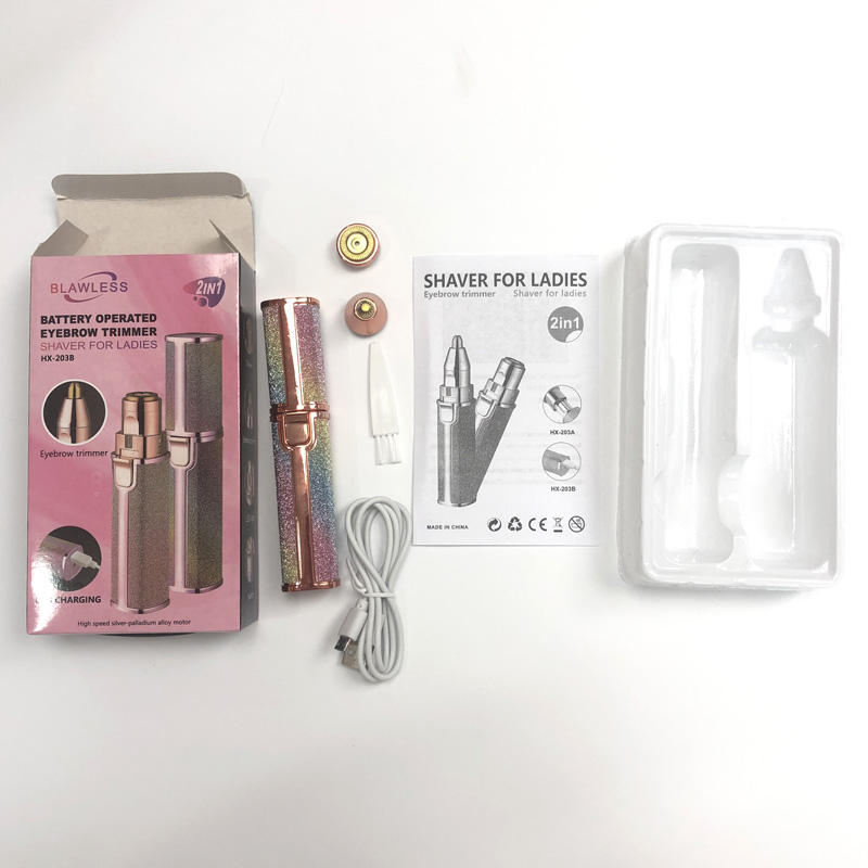 2 in 1 electric eyebrow and facial hair remover for women