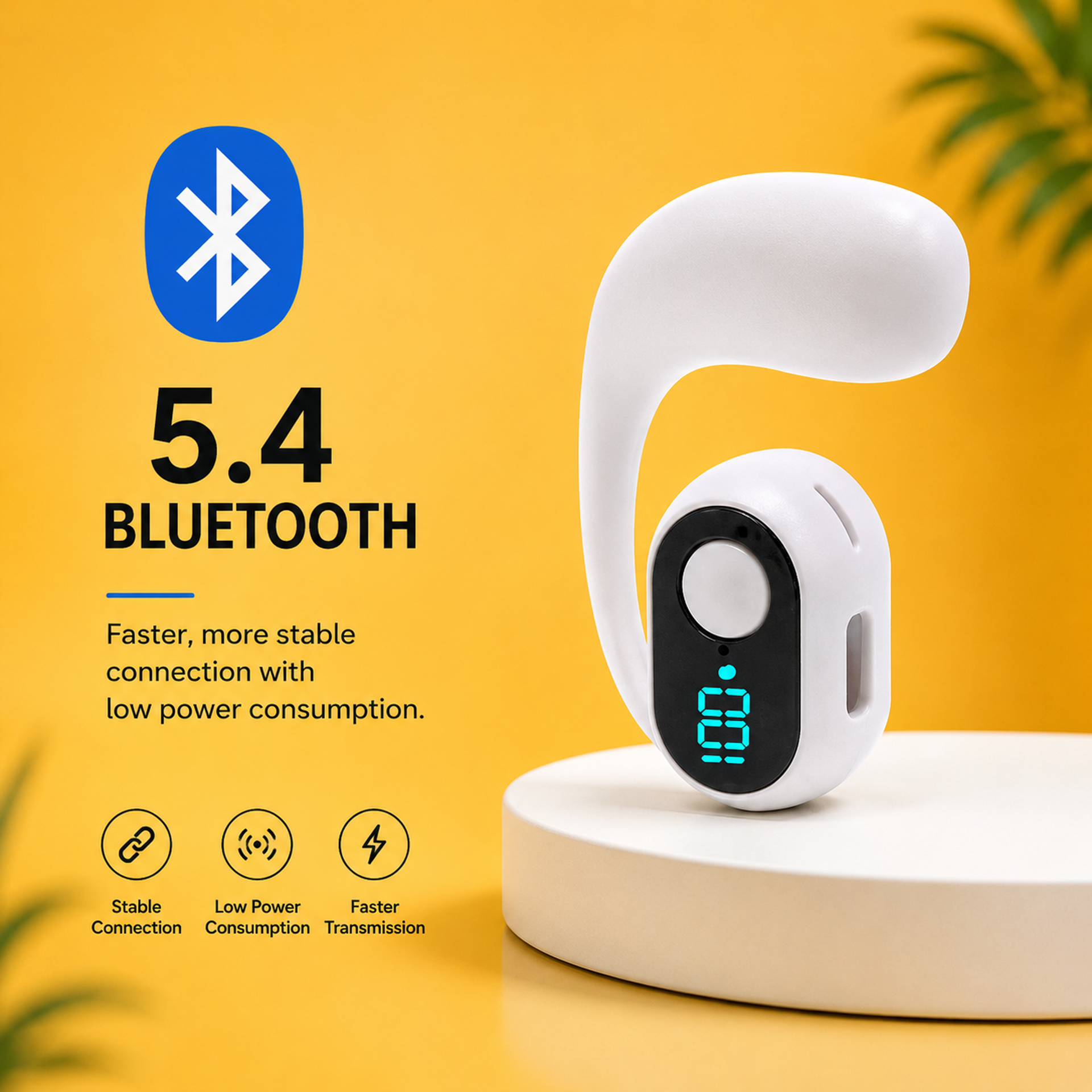 Clip On Wireless Bluetooth Calling Earphone With Display (WSBD)