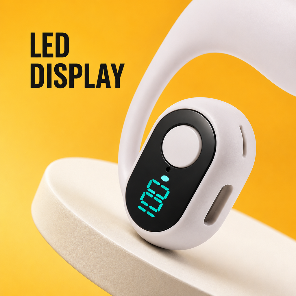 Clip On Wireless Bluetooth Calling Earphone With Display (WSBD)