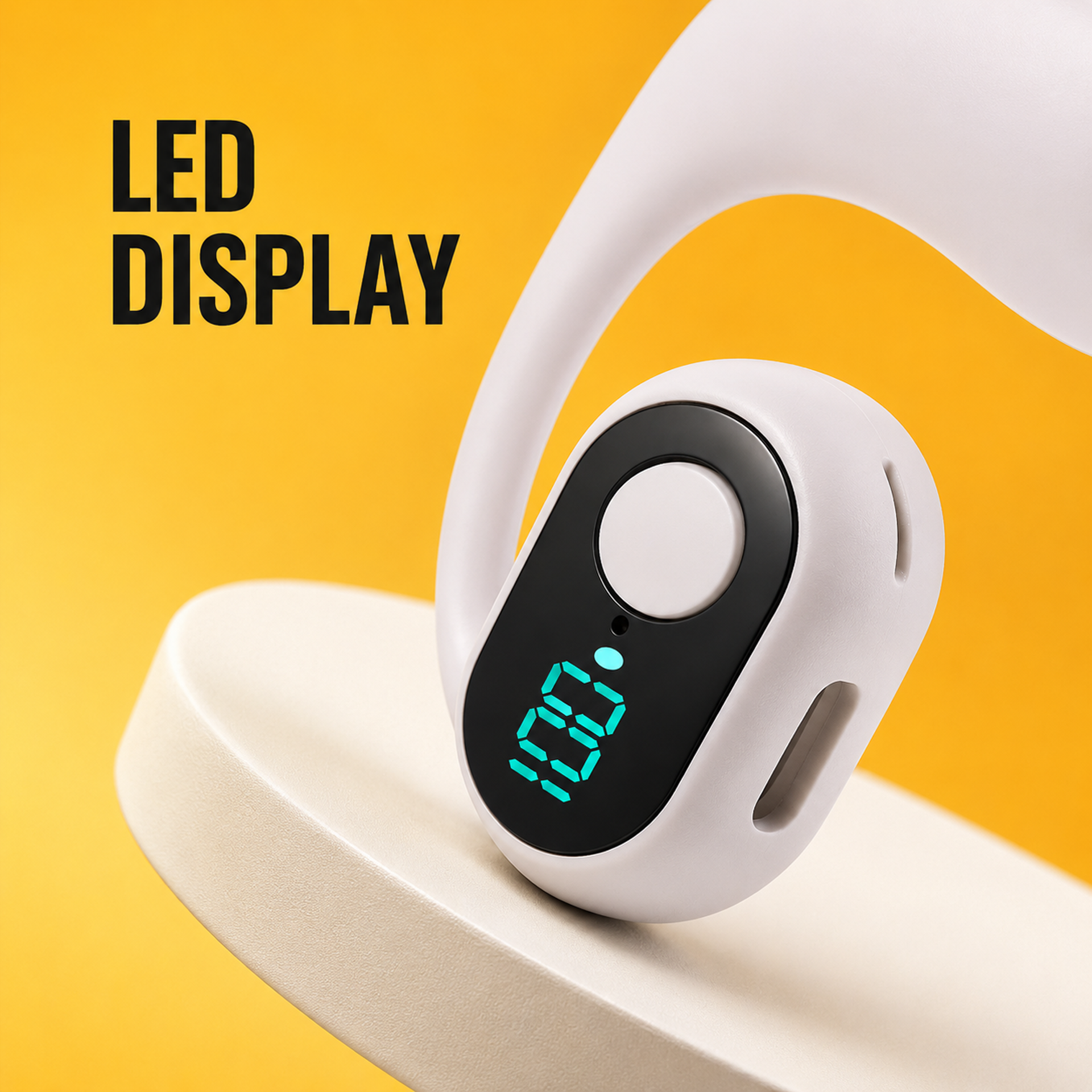 Clip On Wireless Bluetooth Calling Earphone With Display (WSBD)