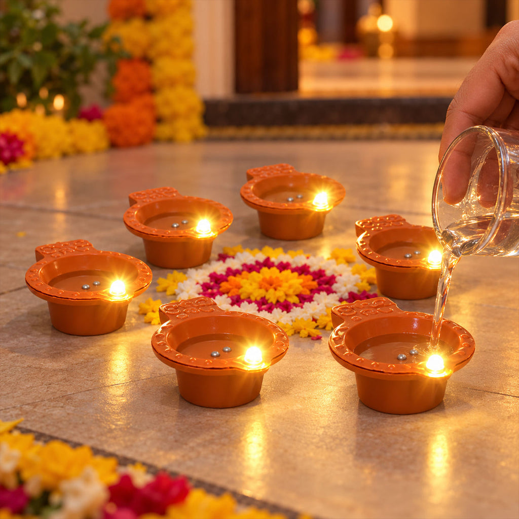 Water Sensor LED Diyas for Diwali and Pooja Decoration