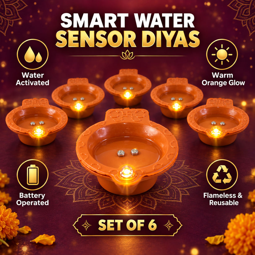 Water Sensor LED Diyas for Diwali and Pooja Decoration