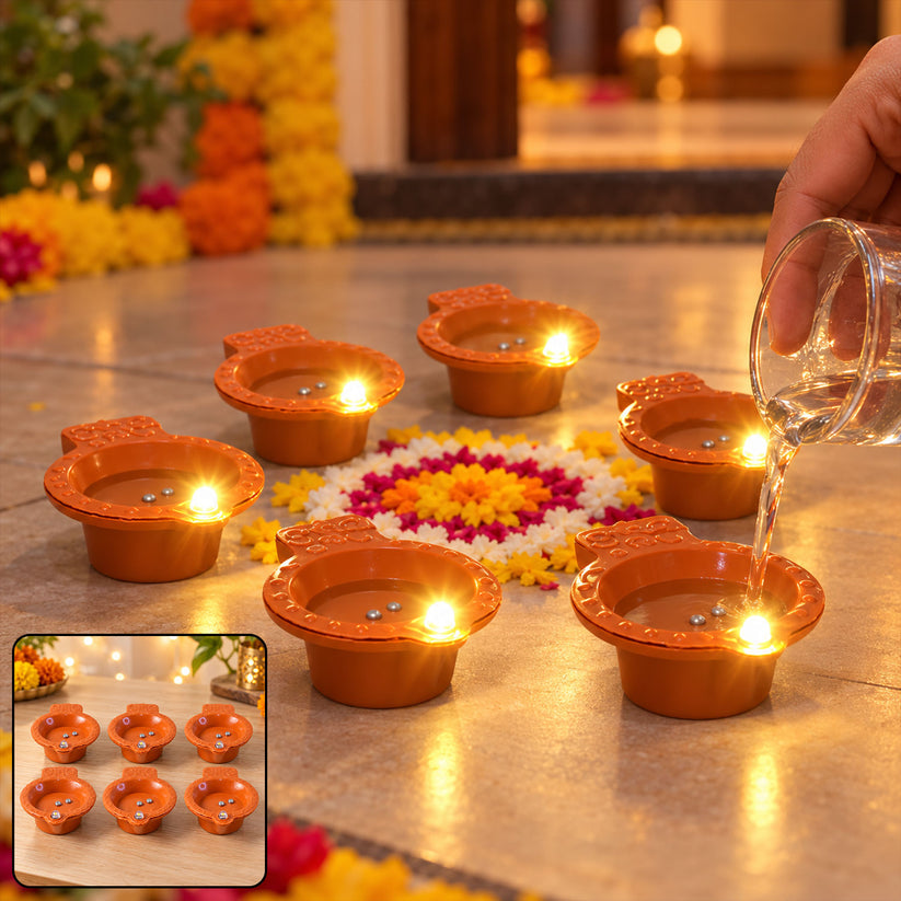 Water Sensor LED Diyas for Diwali and Pooja Decoration
