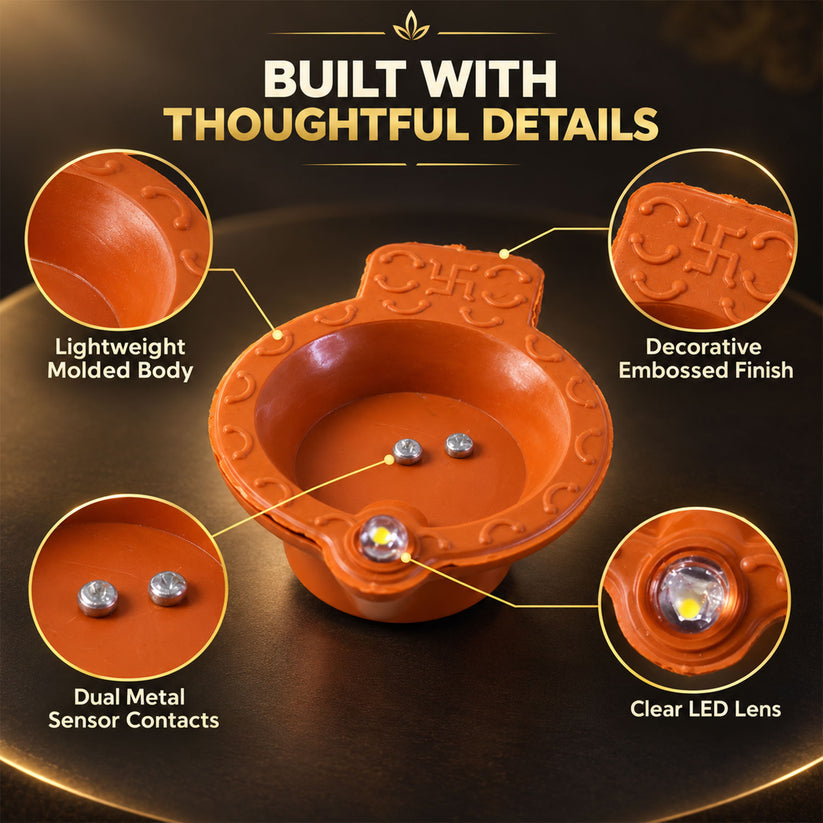 Water Sensor LED Diyas for Diwali and Pooja Decoration