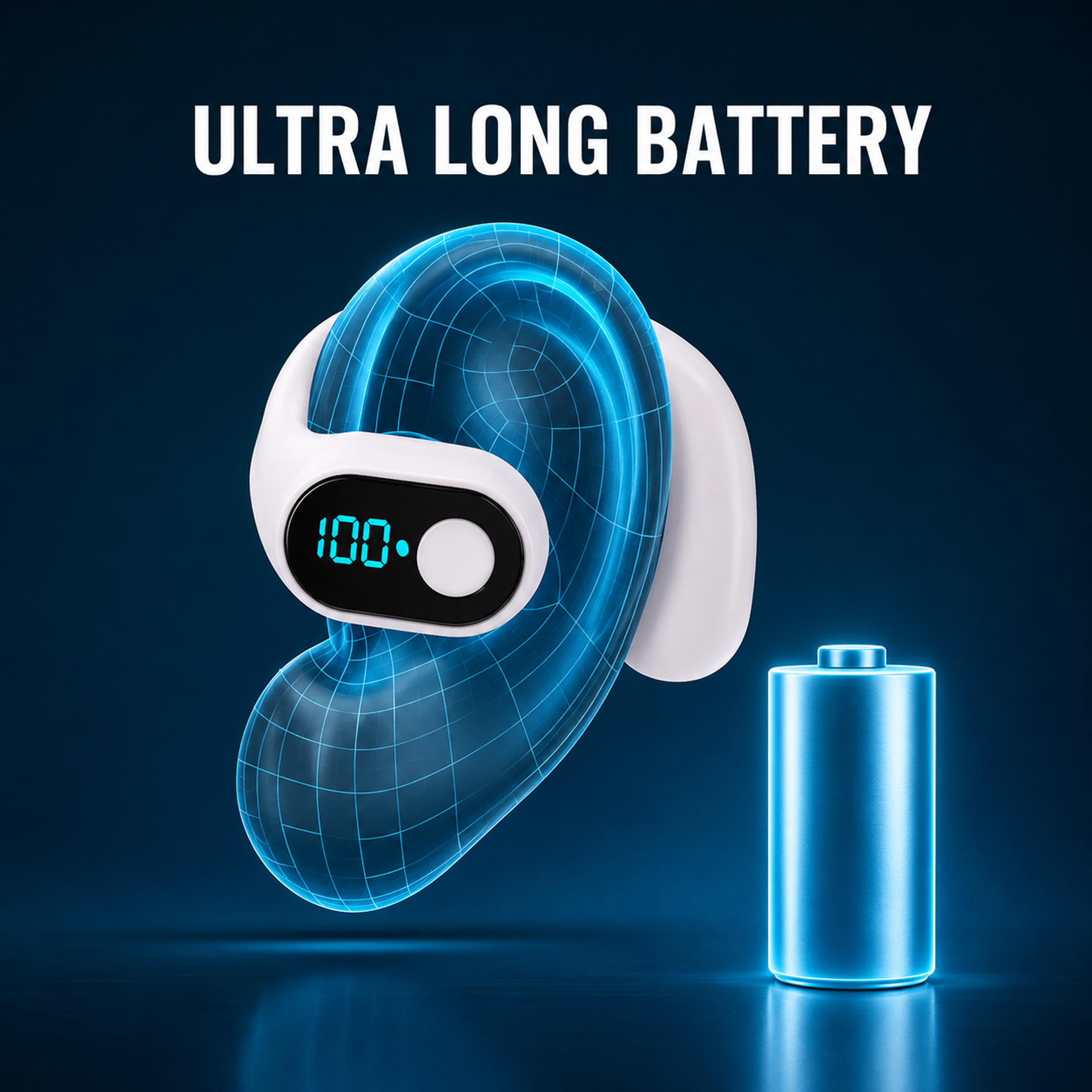 Clip On Wireless Bluetooth Calling Earphone With Display (WSBD)
