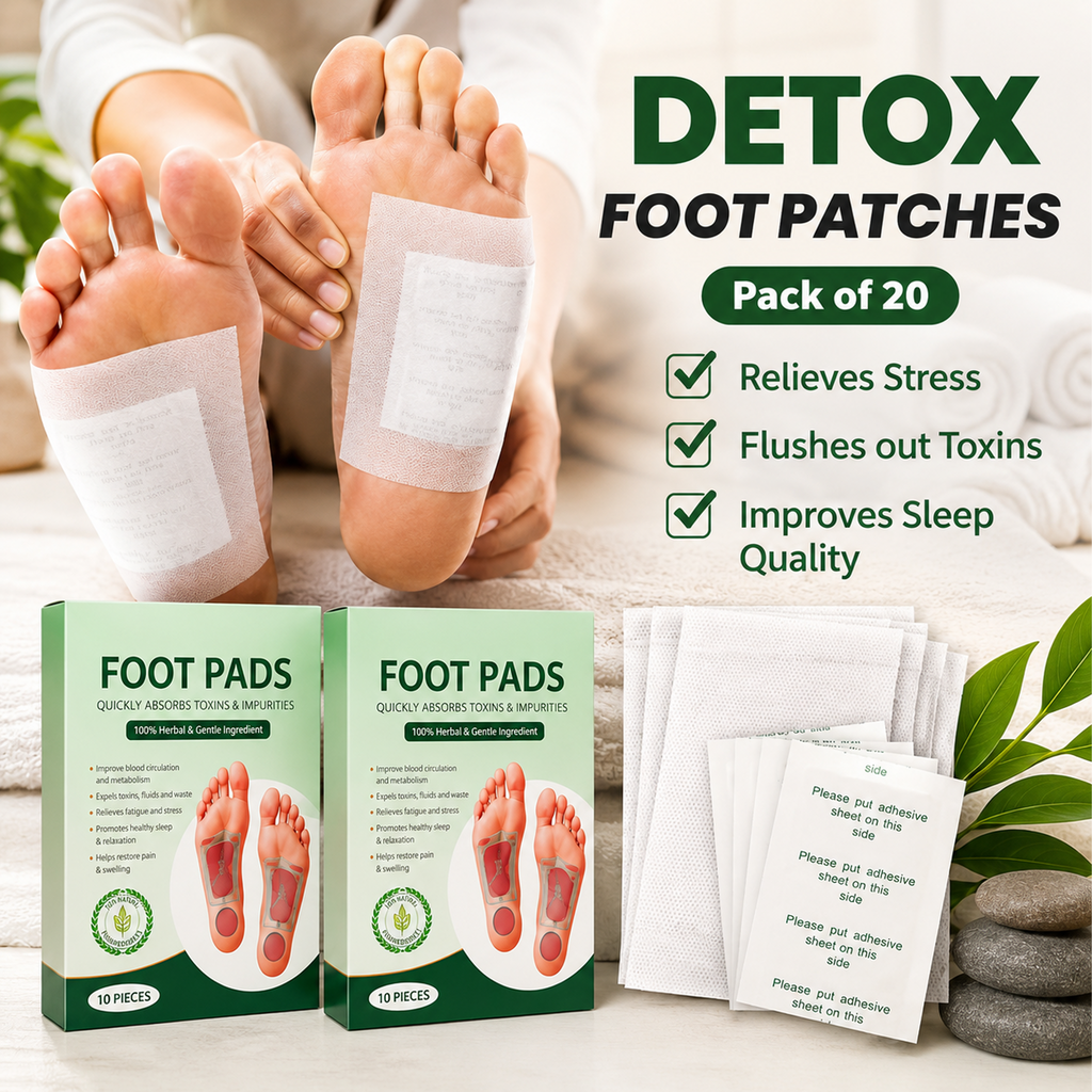 100% Herbal & Gentle Detox Foot Patches - Buy 1 Get 1 FREE (Pack of 20) @Just ₹399/-