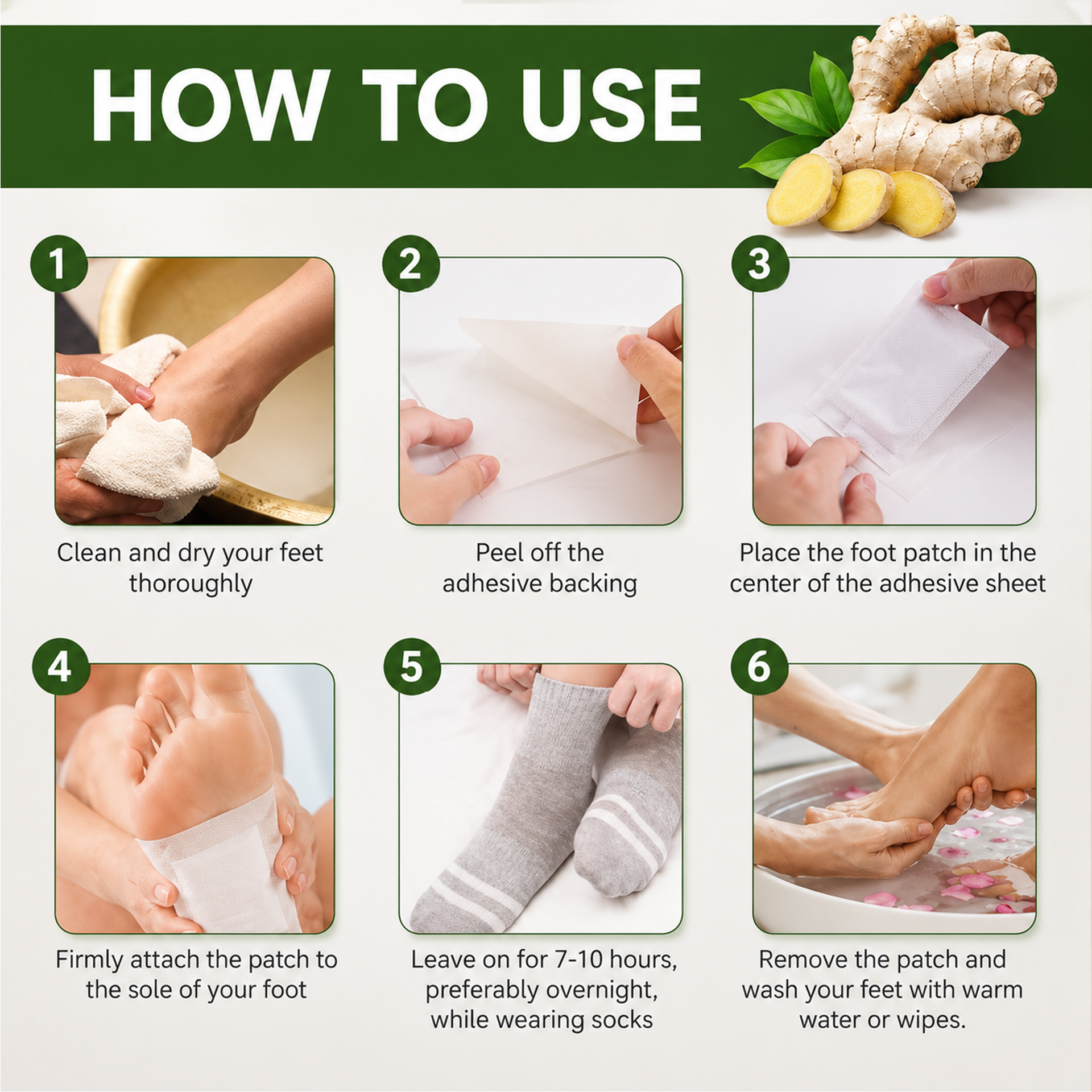 100% Herbal & Gentle Detox Foot Patches - Buy 1 Get 1 FREE (Pack of 20) @Just ₹399/-