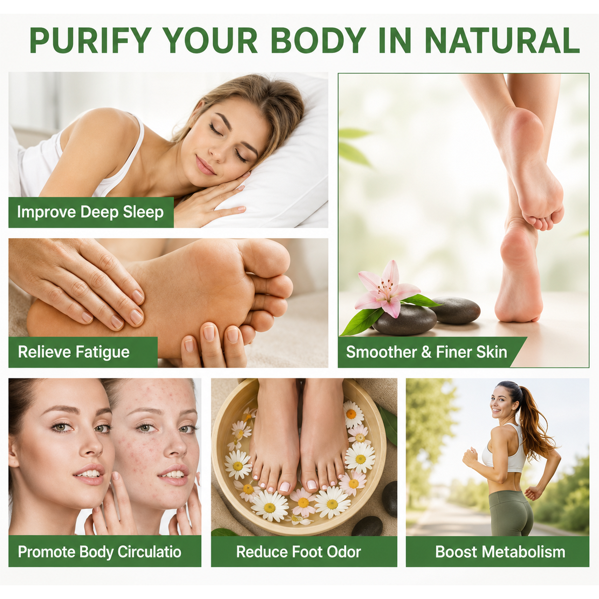 100% Herbal & Gentle Detox Foot Patches - Buy 1 Get 1 FREE (Pack of 20) @Just ₹399/-