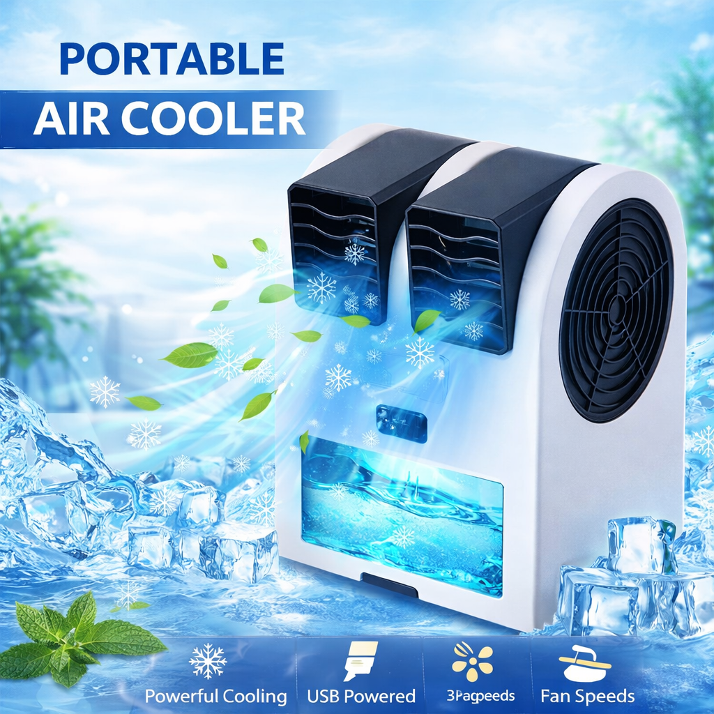 Portable Cooler — USB & Battery Operated Mini Water Air Cooler