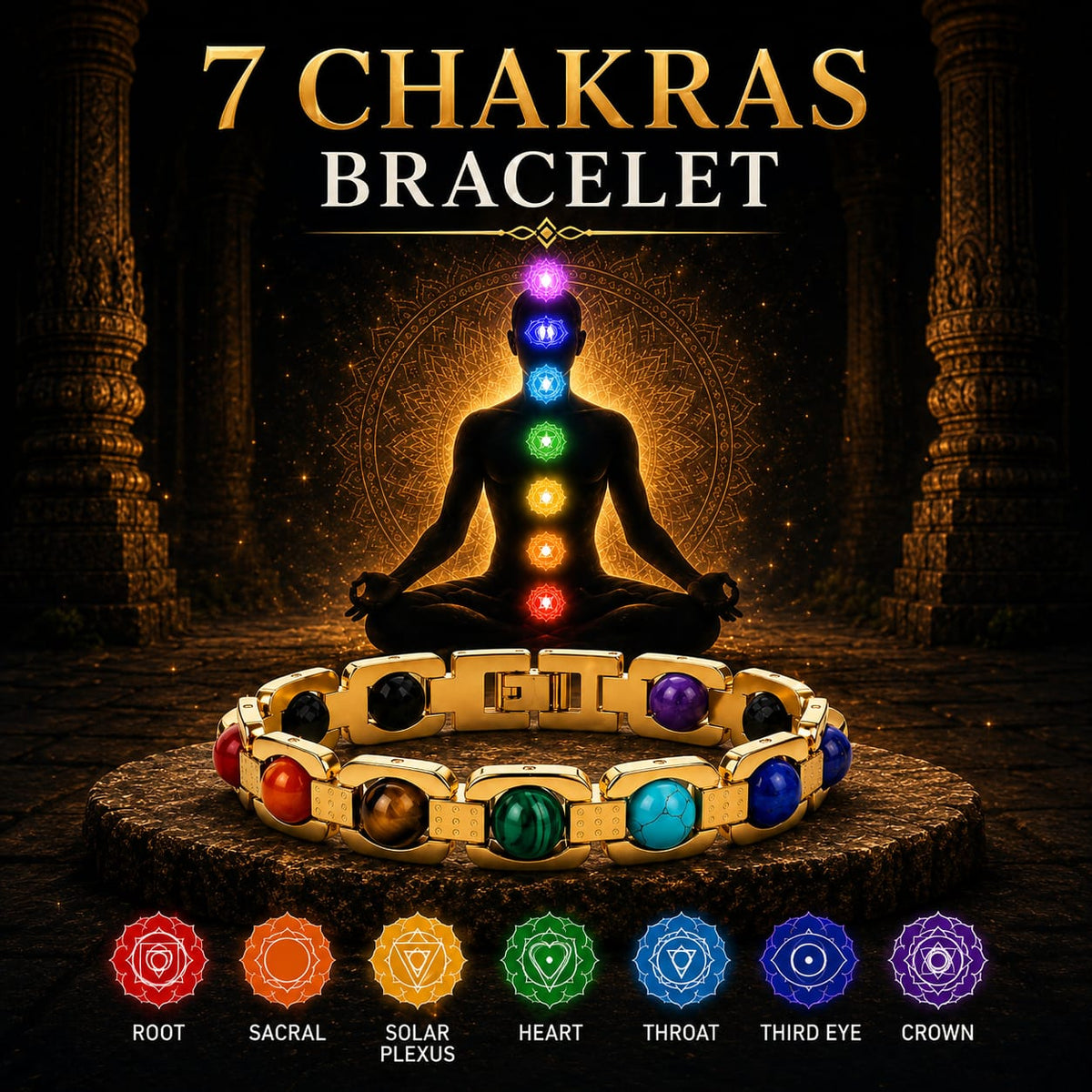 7 Chakras Bracelet – Stylish Spiritual-Inspired Bracelet for Everyday Wear