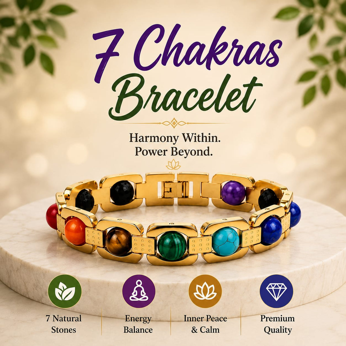7 Chakras Bracelet – Stylish Spiritual-Inspired Bracelet for Everyday Wear
