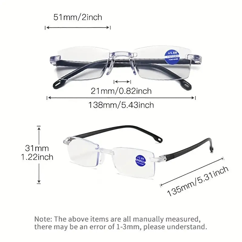 Rimless One Power Auto Focus Reading Glasses - Buy 1 Get 2 Free @ Just Rs.499/-