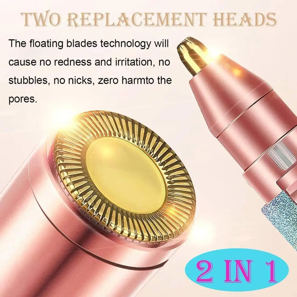 2-in-1 Electric Eyebrow & Facial Hair Remover for Women | Painless, Rechargeable, Portable Trimmer