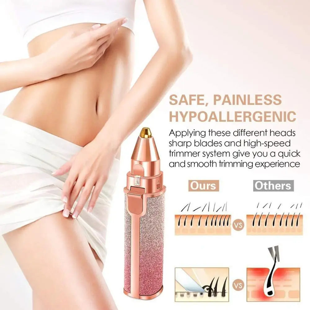 2-in-1 Electric Eyebrow & Facial Hair Remover for Women | Painless, Rechargeable, Portable Trimmer