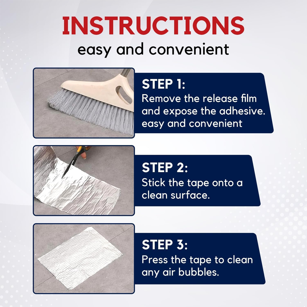 Waterproof Leak Repair Tape, Heavy-Duty Self-Adhesive Seal for Roof, Pipes, Tanks & Bathroom Cracks (All-Weather, Instant Fix, Multi-Surface Use)